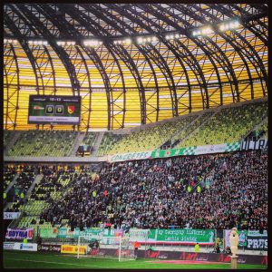 Lechia playing in the PGE Arene Gdansk